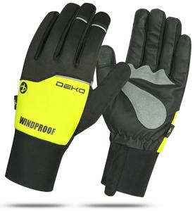 Gants de cyclisme jaunes d'été, coupe-vent, doigts entiers avec fonction d'écran tactile, équipement de vélo étanche. - Product Image 1
