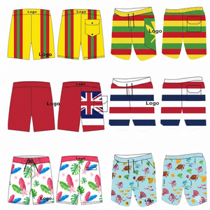 Short de bain mi-long OEM à séchage rapide avec cordon élastique, short de surf, short de plage uni, personnalisé, imprimé numériquement, 100 % polyester - Product Image 5