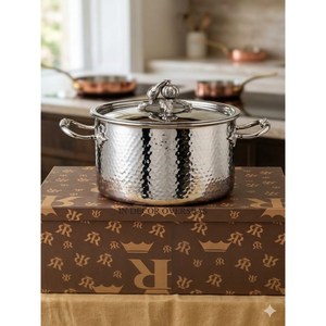 Nouvelle Arrivée Poêle à Frire Ruffoni en Acier Inoxydable Texturé Martelé Qualité Luxe Accessoires de Cuisine pour Maison et Hôtel - Product Image 2