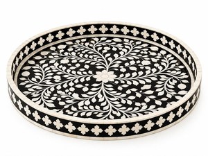 Elegante Bandeja Decorativa con Incrustaciones de Hueso para Hostelería y Uso Doméstico - Product Image 2