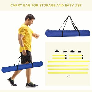 Set di 4 Barre Regolabili in Altezza per Allenamento di Agilità per Cani con Borsa Gialla Inclusa - Product Image 6