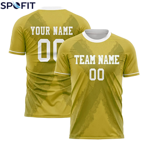 เสื้อฟุตบอลเปล่าแบบเรียบ OEM รับสกรีนโลโก้ เสื้อฟุตบอลขายส่งจำนวนมาก ผ้าโพลีเอสเตอร์ระบายอากาศได้ดี เสื้อฟุตบอลสั่งทำพิเศษ - Product Image 2