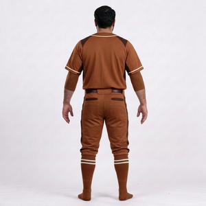 Ensemble de vêtements de baseball pour hommes, pantalon en jersey uni, respirant, 100% polyester, fermeture à boutons, coupe régulière, toutes saisons, antibactérien - Product Image 2