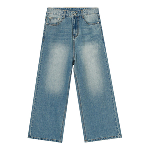Jean en denim stretch fuselé pour homme, coupe classique, noir délavé, respirant, écologique, pour l'été, l'automne et le printemps, faible MOQ - Product Image 6
