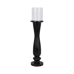 Luxury Handmade Metal Candle Holder for Designer Furniture Home AccessoriesMatte <b>Black</b> Wooden <b>Candlestick</b> Holder Tapered Shape - Product Image 2