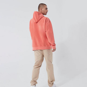 Custom <b>Men's</b> Oversized Vintage Heavyweight Cotton Washed <b>Pullover</b> Hoodie with Embroidered Logo Winter XS Size Print Pattern - Product Image 4