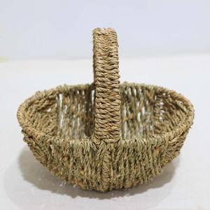 Cesta de Regalo Ovalada Tejida de Seagrass Rústico Orgánico con Asa, Ecológica, Ligera y Transpirable para Almacenamiento - Product Image 1