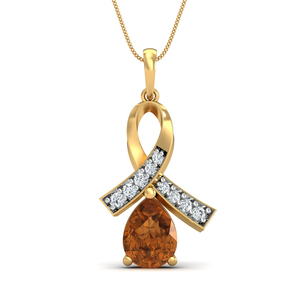 Collar con Colgante de Topacio Chapado en Oro de 18K para Mujer, con Diseño de Lazo de Diamantes, Cadena de Serpiente, Estilo Clásico, Regalo de Joyería - Product Image 2