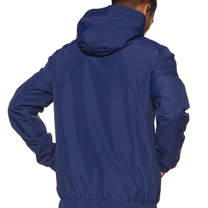 <b>Men's</b> Blue Hooded Windproof Racer <b>Jacket</b> With Zipper Closure Casual Autumn Wear - Product Image 3