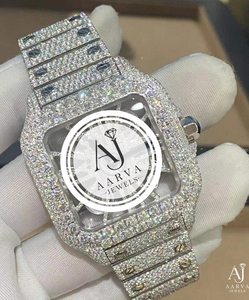 Montre mécanique MIYOTA carrée en acier inoxydable avec bracelet de 20 mm, analogique, sertie de strass, style bijoux de luxe - Product Image 1