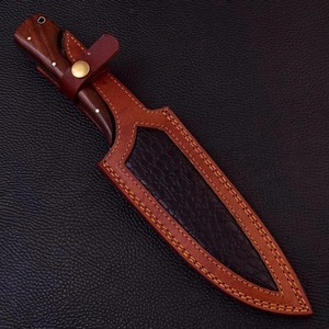 Couteau de chef en acier damas forgé à la main, manche en bois, style japonais, couteau de cuisine pour droitier - Product Image 4