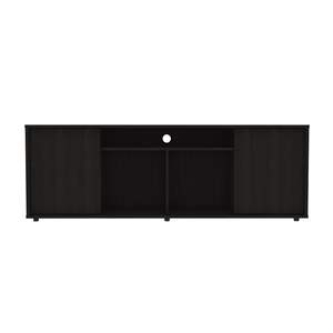 Prana TV Stand per TV fino a 60 \ "quattro ripiani due armadi con porta singola-nero - Product Image 2