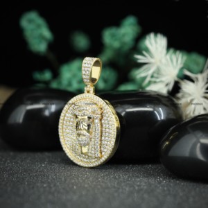 Pendentif Jésus en Moissanite, Argent Sterling 925 Plaqué Or, Style Hip Hop Iced Out pour Hommes, Bijoux - Product Image 5