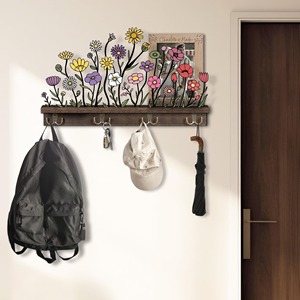 Porta Llaves de Madera con Diseño Floral Colorido, Gancho para Guardar Llaves en la Entrada del Hogar, para Uso Diario y Fácil Acceso, Venta al por Mayor desde India - Product Image 5