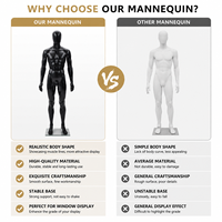 Mannequin ajustable corps entier, mannequin masculin sexy amovible pour l'affichage de vêtements