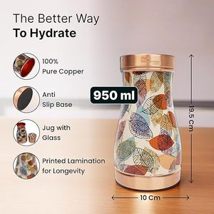 Termo de cobre con diseño de hojas para beber agua y bebidas calientes - Product Image 5