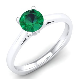 REYES Wholesale 0.75 Carat <b>Emerald</b> Gemstone Eternity <b>Rings</b> 925 Sterling <b>Silver</b> Moissanite Wedding Fine Jewelry For Women - Product Image 2