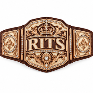 เข็มขัดแชมป์มวยปล้ำ RITS พร้อมชุบทองและดีไซน์ลายทองคำ - Product Image 3