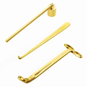 Ensemble de 3 outils de coupe de mèches en acier inoxydable, couleur or rose, durables, modernes et créatifs, pour accessoires de bougies parfumées - Product Image 2