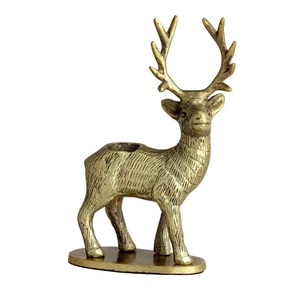Antique Finish Aluminum Reindeer Table Centerpiece Decorative Holiday Deer Sculpture For Dining And Coffee Tables - Product Image 1