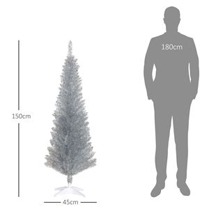Albero di Natale Artificiale Realistico e Sottile con Supporto in Plastica e Punte delle Rami in Plastica - Product Image 6