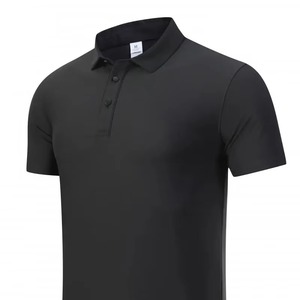 Polo brodé personnalisé pour hommes – Blanc et noir unis, en coton et polyester, fabrication ODM - Product Image 3