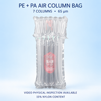 Sac à colonne d'air transparent gonflable de 65 μm pour bouteille de vin de 750 ml, matériau de protection pour l'emballage et l'expédition