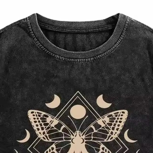 เสื้อยืดโอเวอร์ไซส์พิมพ์ลายแฟชั่นวินเทจคุณภาพสูงสำหรับผู้หญิง เนื้อผ้าเจอร์ซีย์ ระบายอากาศได้ดี ใส่ได้ทุกฤดู - Product Image 5