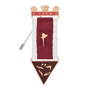 <b>Red</b> Cross of Babylon Masonic Breast Jewel Gold Star Crossed Swords Black <b>Ribbon</b> Ceremonial Regalia - Product Image 5