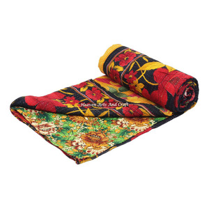 Colcha Kantha de Algodón Orgánico Vintage de la India / Gudari / Mantas Reversibles Hechas a Mano para Todas las Estaciones, Provenientes de Rajasthan - Product Image 1