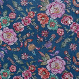 Superbe broderie florale bleu sarcelle sur tissu crêpe naturel léger, style ethnique indien, avec travail de sequins de luxe, idéal pour mariage/occasions spéciales - Product Image 6
