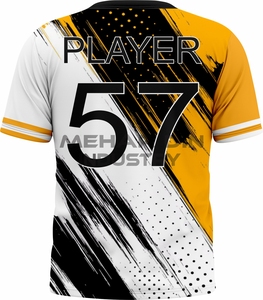 Maillot de football personnalisé sublimé, col rond, manches courtes, évacuation de l'humidité, séchage rapide, polyester 180g, unisexe adulte, personnalisable - Product Image 2