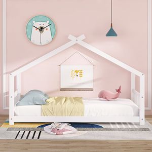 Letto a capanna in legno bianco per bambini, misura Twin - Product Image 2