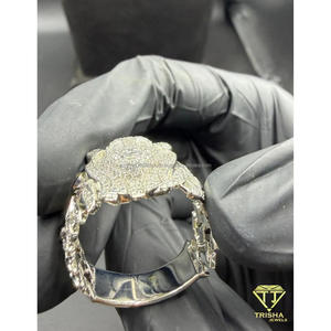 Anillo de Plata 925 con Diamante Cultivado en Laboratorio, Diseño de Cara de Animal, Tono Plateado, Joyería de Alta Gama para Compradores Mayoristas - Product Image 3