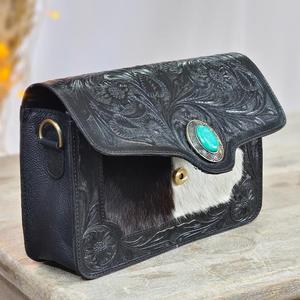 Bolso Bandolera de Cuero Genuino Hecho a Mano para Mujer, Estilo Bohemio con Flecos, Correa Ajustable, Impermeable, para Exteriores - Product Image 3