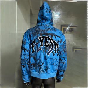 Sudadera con Capucha para Hombre, Estilo Vintage, con Estampado de Calaveras, 100% Algodón Ecológico, Hombros Caídos, Personalizable, Último Modelo 2026, Superventas - Product Image 3