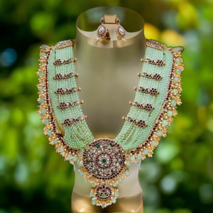 ชุดสร้อยคอแฟชั่น Jewelemarket ชุบทอง 24K ประดับด้วยหิน Kundan และไข่มุกเทียม เหมาะสำหรับสวมใส่ทุกวันในทุกโอกาส-10575450PGR - Product Image 3