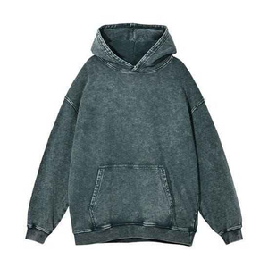 Latest Top Quality <b>Washed</b> Grey Basics Cotton Blended Half Zip Hoodie For Men With Face Cover Hood Relaxed Fit Men's <b>Tech</b> Hoodie - Product Image 5