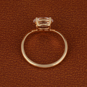 Anillo de Compromiso de Oro Amarillo Sólido de 14 Quilates con Certificado IGI, Diamante Cultivado en Laboratorio de Corte Oval de 1.00 Quilates, Anillo de Boda Solitario Curvo - Product Image 5