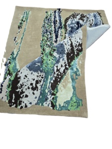 Alfombra con mechones a mano de lana de seda para sala de estar, alfombra abstracta, diseño moderno, juegos de alfombras altas hechas a mano, precio directo de fábrica - Product Image 4