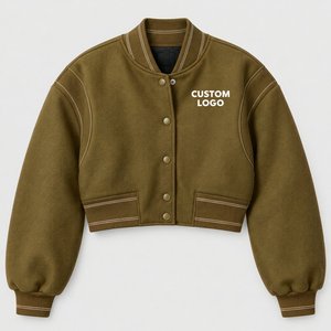 Chaqueta Oversize con Lavado Ácido, Estilo Vintage, Manga Larga, Cuello Alto, Tendencia de Moda Urbana para Otoño - Product Image 3