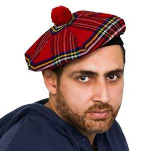 Chapeau écossais Tartan Tam O Shanter, béret à carreaux avec pompon, style hiver, design anglais, motif à carreaux vert et bleu - Product Image 5