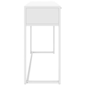 Table console rectangulaire moyenne en acier blanc - Product Image 4