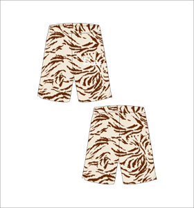 Shorts de basketball personnalisés marron et crème à rayures tigrées, légers et respirants en maille, équipement athlétique pour l'entraînement et le streetwear - Product Image 1