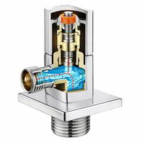 Robinet d'angle en laiton finition chromée, raccord de tuyauterie manuel, taille de port 1/2, filetage mâle/femelle, utilisation pour l'eau, pression 2,5 MPa, garantie 3 ans