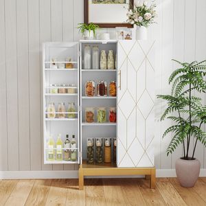 Armoire de cuisine moderne de 45 pouces de hauteur avec portes réglables, organisateur d'aliments contemporain, rangement autonome - Product Image 4