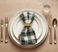 Serviette de cuisine en coton durable absorbant élégant serviettes de cuisine en tissu à rayures serviettes indiennes faites à la main pour le nettoyage de la décoration de ITHL