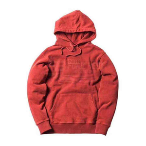 Thick KITH Front Logo Solid Winter <b>Hoodie</b> <b>Men</b> High Quality Embroidery 100% Cotton Black Red <b>Pink</b> Breathable Eco-Friendly Casual - Product Image 3