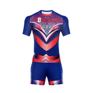 Maillot de rugby unisexe personnalisé, couleur gris-vert, imprimé par transfert thermique, respirant, anti-humidité, col en V, polyester – Vente chaude - Product Image 6