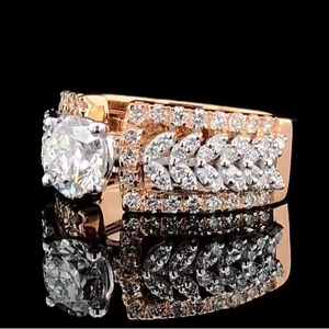 Bague en or massif 14 carats avec diamant de laboratoire certifié IGI de 2,50 carats, taille ronde, bijoux fins - Product Image 3